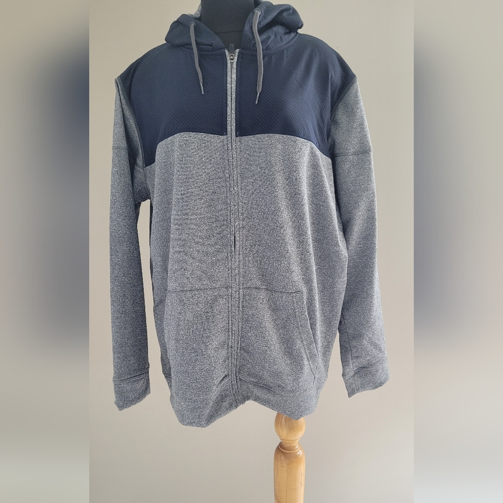 New Men's Colusseum Black/ Grey Hooded Zip Sweatshirt Size XL